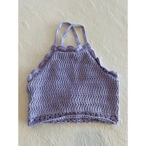 Hollister Lilac Crochet Cropped Top